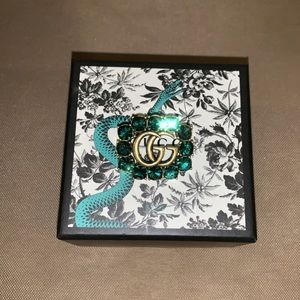 Gucci, Crystal-embellished Brooch